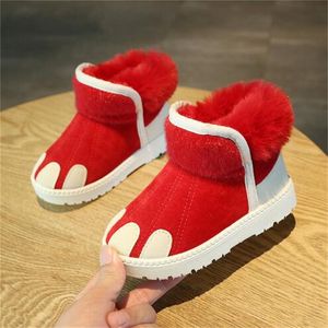 Детские ботинки 2023 Зимние новые маленькие и средние детские хлопчатобумажные сапоги для мальчиков и девочек снежные ботинки мягкие солятельные плюшевые коротки