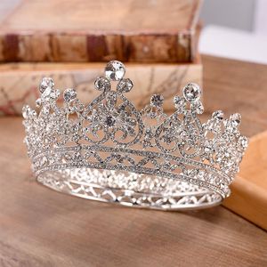 Ny billig högkvalitativ ny Bling Luxury Crystals Wedding Crown Silver Gold Rhinestone Princess Queen Bridal Tiara Crown Hair Acces258s