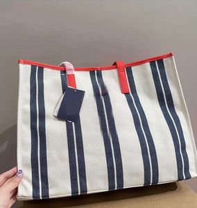 Borse firmate Totes Canvas Stripe Tote Borsa da viaggio per pendolari di grande capacità Borsa a tracolla luminosa Borsa a tracolla singola 230722