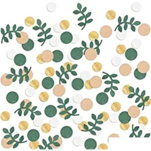 Decorazione per feste 100 Pz/pacco Vegetazione Oro Eucalipto Coriandoli Baby Shower Rami verde scuro Tavolo spargimento natalizio Paese Natu Dhnxz