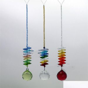 Украшение вечеринки Оптовая 30 -миллиметровая люстра кристаллов Ball Prisms Rainbow Octogon Chakra Suncatcher для подарки на висящую елку или DHD2Z