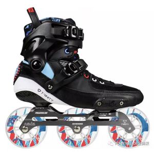 Stiefel 2019 Original Powerslide Tau Trinity 3*84/90 mm Kohlefasergeschwindigkeit Inline Skates Erwachsene Rollschuhe Skating -Schuhe kostenlose Skating -Patinen