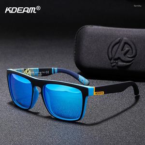 Sunglasses KDEAM Top-sale Polarized Men Women Brand Designer Sport Sun Glasses UV400 Color-match Goggles With Hard Case CE