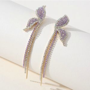 Stud Mode Koreanische Schmetterling Ohrringe Für Frauen Funkelnden Zirkon Lange Quaste Hochzeit Schmuck Zubehör Großhandel 230721