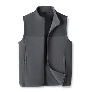 Mäns västar Autumn Winter Polar Fleece Vest Men Casual ärmlös dragkedja Stand Collar Jackets Fashion Waistcoats Plus Size Clothing