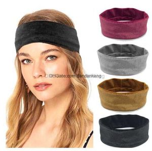 Heta kvinnor flickor sammet pannband kör sport fitness hår accessaries pleuche absorbera svettkvinnor boho hårhuvud wraps hårband