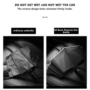 Defina Xiaomi 10 Ribs Umbrella totalmente automática Umbrella Reverse Dobra