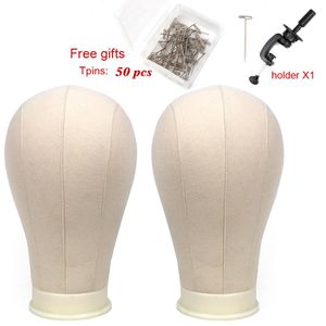 showsshine Training Mannequin Head Canvas Block Head Display Styling Mannequin Manikin Head Wig Stand Get T Needle Holder221D