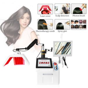 Portable pdt led 650nm Diodo laser macchina per la ricrescita dei capelli rilevamento microscopico Massaggio del cuoio capelluto Strumento anti caduta dei capelli