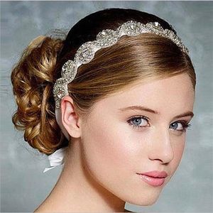 Vintage Wedding Bridal Crystal Rhinestone Pearls Hair Accessories Flowers Pieces Pins Headband Beaded Princess Tiara Jewelry Suppl305E