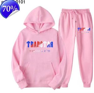 2023 Tracksuit Trapstar Brand Printed Sportswear Men's t Shirts 16 Colors Warm Two Pieces Set Loose Hoodie Sweatshirt Pants Motion current 659ess