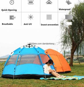 270x240x135cm Grandes Tamanhos Barracas de acampamento ao ar livre 5-8 Pessoas à prova de chuva Tenda anti-UV Família Viajando Piquenique Abrigo para piquenique Viagens Protetor solar na praia Sombra Abrigos