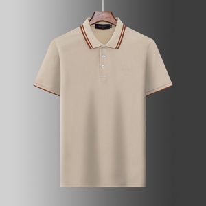 2023 Designerkläder T Shirt Mens Fashion Letter Silky Pearl Floor Topps Quality Cotton Short-Sleeved Shirt Versatile Classic Styles Casual Business Men Polo Shirt