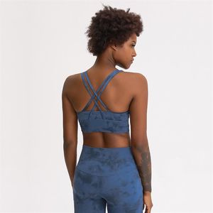 Schöne Träger-Workout-Sport-BHs Tops LU-122 Damen-BHs mit nacktem Gefühl, kabellose Yoga-Fitness-BHs, gepolsterte Push-Up-Sport-Tops271a