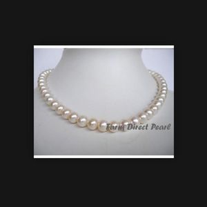 Fine Pearls Biżuteria Naturalna 18-calowa oryginalna 8-9 mm biała pasmo pereł Naszyjnik302l