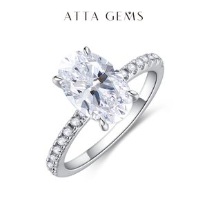 Attagems Oval Cut 3.5ct Moissaniteダイヤモンドリング女性18K 14K 10K Passed Tester Engagement Ring Fine Jewelry Wholesale