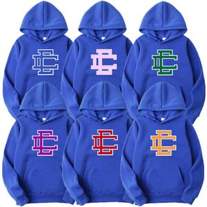 Designer ee hoodie mode dubbel e mönster hoodies mens kvinnor lösa streetwear klädälskare street tracksuit pullover hooded tröjor toppar fluh