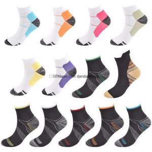 Sıkıştırma Çorap Terlik Açık Spor Çalışan Bisiklet Bisiklet Ayak Bileği Çorap Erkek Kadın Spor Salonu Fitness Sock Pamuk Ter-Absorban Sox