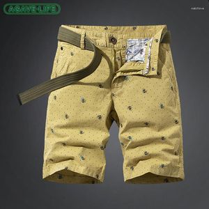 メンズショーツサマースポーツ貨物韓国のストレートショートパンツ男性カジュアル印刷屋外ビーチスポーツの男性ズボン