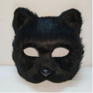 Schwarze rote Lady Fox Prom Maske weibliche Vollgesichts-Requisiten Katzenmaske Halloween Tier Mardi Gras Partymaske