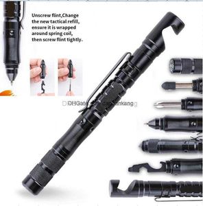 Multifunction Tactical Pen 11 in 1 Stylus ballpoint pens with knife Bottle opener Phone Holder compass Outdoor Hiking Camping self-rescue Survival Tool rescue Gear