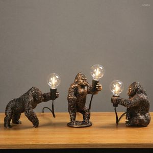 Lampy stołowe Dekorowanie Lampa Król Kong Gorilla Wybuchy Indoor Night Light Creative Crafts Burek zwierzęcy do sypialni