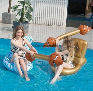 Rolig uppblåsbar Closestool Party Water Game Sports Fighting Sticks Swim Pool Madrass Sofa Stol Kreativa rör flottar leksak