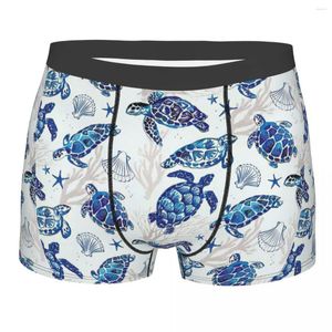 Cueca Ocean Sea Roupa íntima masculina Turtle Boxer Shorts Novidade Macio Masculino