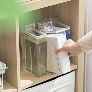 Liquid Soap Dispenser Laundry Detergent Reusable Holder Transparent Organization Wash Powder Softener Storage Box