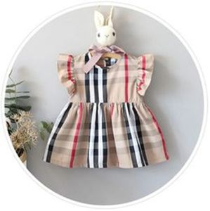 Kids Clothes Designer Fashion Dresses Plaid Striped Newborn Girls Summer Children Princess Baby Dress