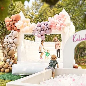 Kids Birthday outdoor activities Party Rental White Inflatable Bouncer House Durable Air Bounce Jumper Castle For Outdoor Wedding 226P