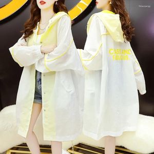 Kvinnors hoodies solskyddsdräkt för kvinnor som bär cardigan tunn stil sommar 2023 uv hooded mångsidig topp