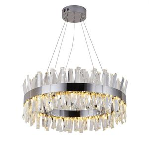 Luxury Modern Crystal Chandelier Lighting Round Chandeliers with Crystals Tube Gold Chrome for Dinning Room Livingroom3097