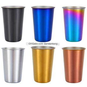 hot sale creative stainless steel beer cup Milk tea cold drink cup beer glass portable outdoor camping traveling water bottle tableware