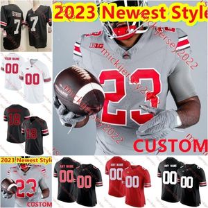 Luke Montgomery 2023 mais novo Ohio State Buckeyes Jersey Gee Scott Jr. Jake Seibert Cody Simon Ryan Smith Riordin Stauffer Reis Stocksdale Jay Stoker Camisas de futebol