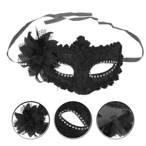Huvudbonad cosplay masker halv spets sida blomma ansikte dekorer kostym party plast dekorativ halloween prop män kvinnor ansiktssatser