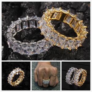 Personlig 925 Sterling Silver Blingbling CZ Cubic Zirconia Wedding Engagement Band Ring For Par Hip Hop Rapper Jewely Lover211p