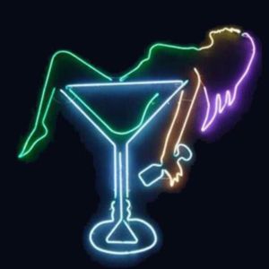 24 20 tum Lady Cocktail Visual Artwork Diy Glass Neon Sign Flex Rope Neon Light Inomhus utomhusdekoration RGB-spänning 110V-240V209F