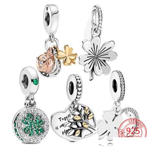 Charms Der Ly 100 925 Sterling Silber Garden Series of Lucky Four Leaf Pendant Charm eignet sich für Ms Pandoras Armband Fashion Drop Dhspk