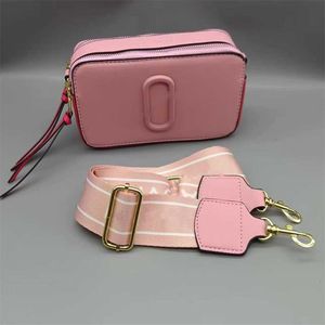 Crossbody Luksusowa torba portfela kamera torebki Kobiety szerokie różowe torebki Kolory paski projektanta marki ramiona torebka wielokolorowa torebki Wysokiej jakości torby
