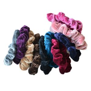 10 pezzi / lotto Lussuosa sensazione morbida Velluto Copricapo Scrunchie Coda di cavallo Donut Grip Loop Holder Elastico Hairbands241i