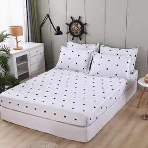 Conjuntos de Lençóis Moda Cinza Coração Branco Lençóis de Cama Sabanas Capa de Colchão com Elástico Microfibra 12020030 18020030cm 230721