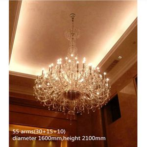 Regron Splendid Chandelier Lighting Long Gigantic Led Crystal Chandelier Lustre Luxury Royal Suspension Luminary Church For Villa 3073