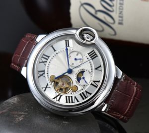 Męskie luksusowe marki projektanta zegarki mody mechaniczny automatyczny zegarek skórzany Daje Daytate Moon Faza Ruch na rękę na rękę dla mężczyzn Prezent Dnia Ojca