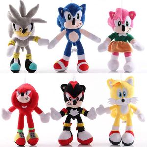 Factory wholesale 28cm six styles of hedgehog Sonic plush toys animation film and television games surrounding dolls children's favorite gifts