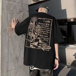 Designer modekläder hiphop tees rock tshirts 100% bomull mörk amerikansk gata stil kvinnlig sommar high street par mode kort ärm t-shirt manlig ins