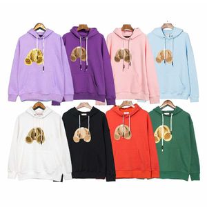 Mens Palms Designer Hoodie Flocking Handduk Broderi Guillotine Bear Hoody Hoodies Men Vinklar Kvinntröjor Huvtröjor Size S-XL