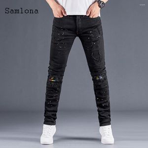 Jeans da uomo Moda uomo Pieghe Casual Slim Fitted Matita Pantaloni in denim Autunno Pantaloni skinny con cerniera coreana Abbigliamento 2023