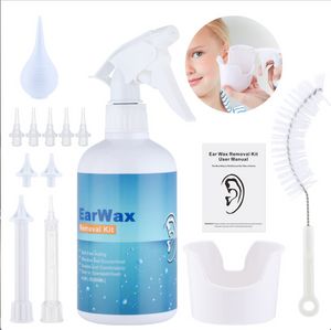 500ml Cylinder Bottle Ear Wax Cleaning Bottle Rinse Ear Wax Ear Balls Ear Wash Magic Kit Adult Children Ear Care Ear Rinse Bottle Cleaning Kit Tools