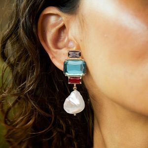 Stud OIMG Simple Exaggerated Irregular Imitation Pearl Drop Earrings Vintage Baroque Pendant Women Temperament Jewelry 230721